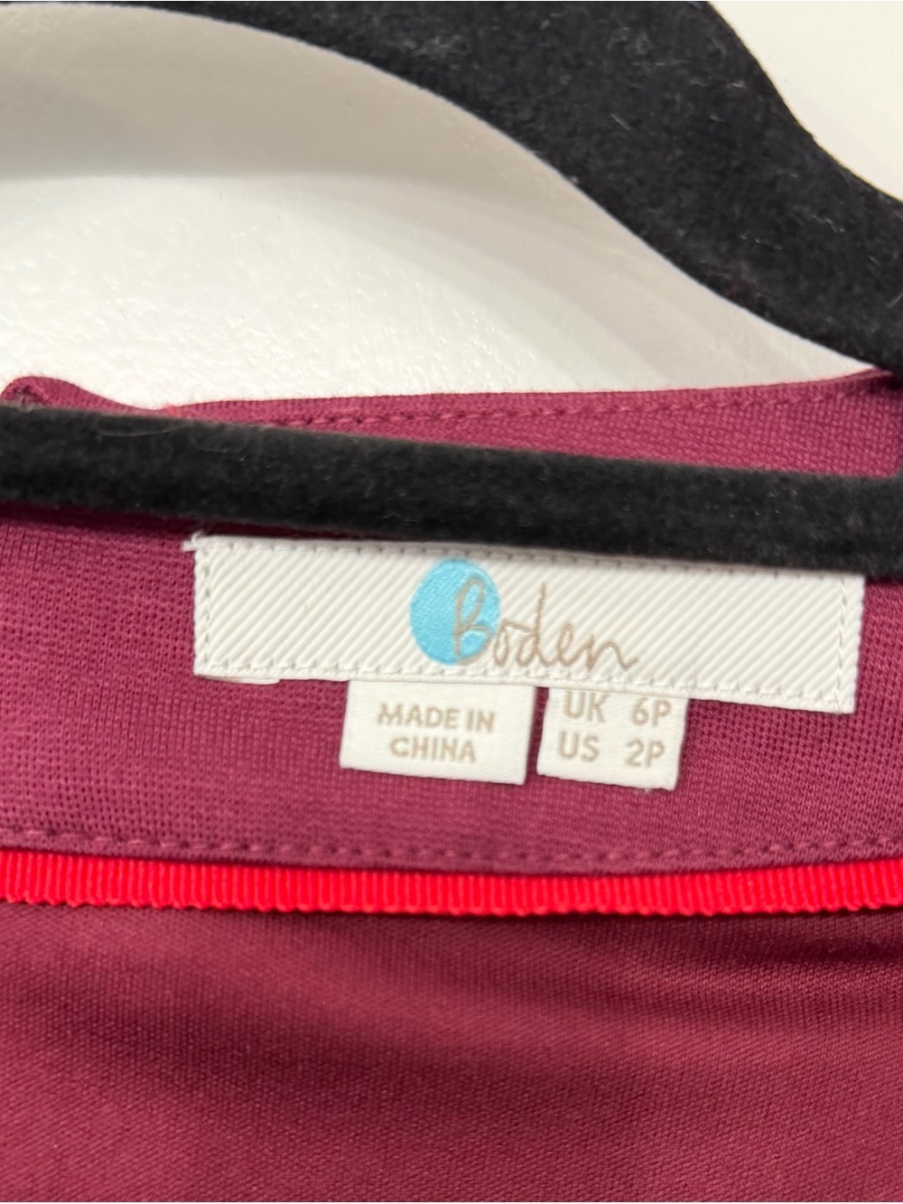 Boden Burgundy Wrap-Trim Ponte Midi Dress - Picture 4 of 4